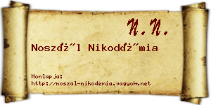 Noszál Nikodémia névjegykártya